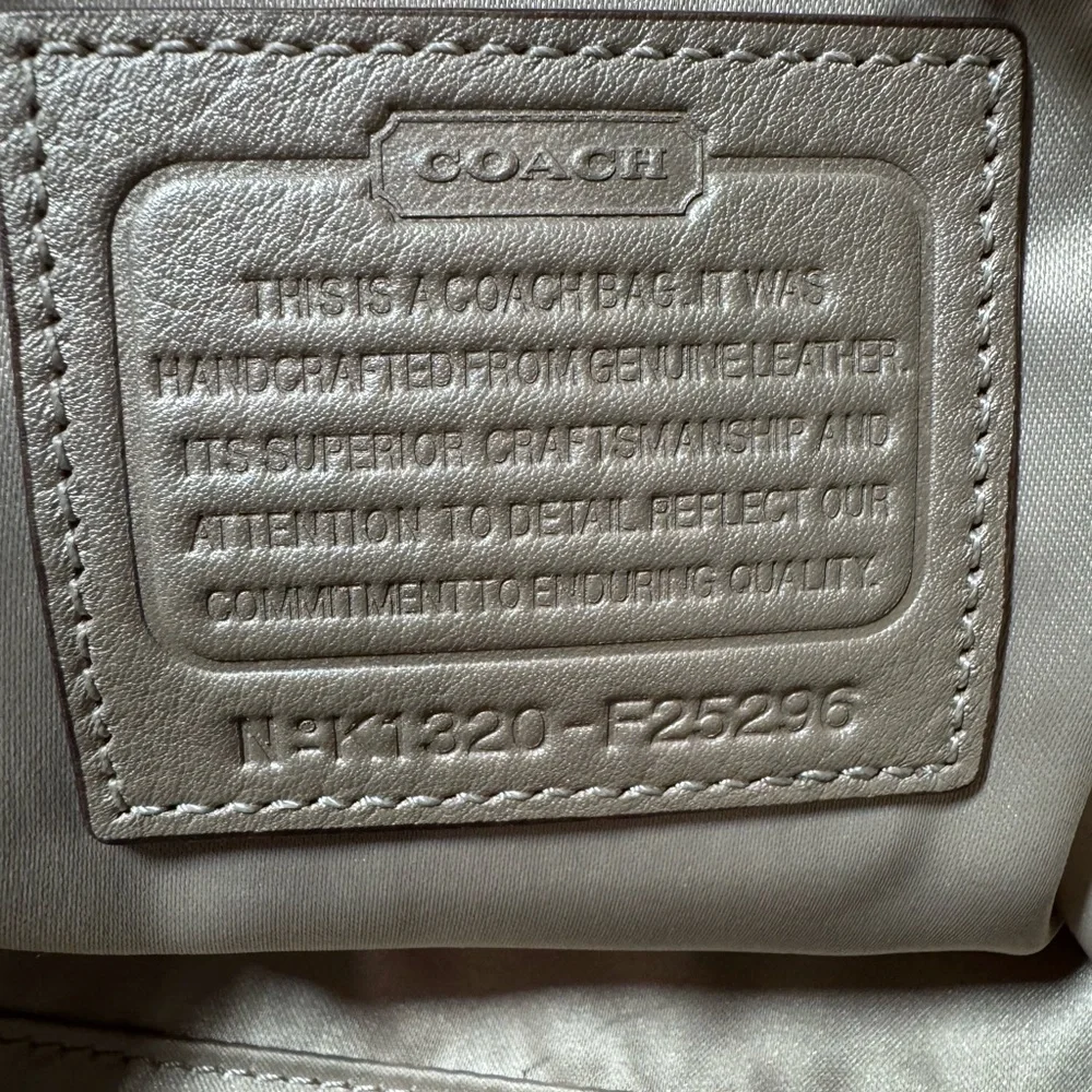 EOC Coach Metallic Beige Leather Satchel - Picture 2 of 13